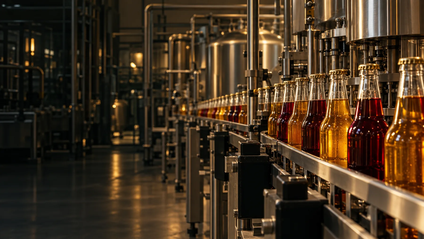 Linha de envase de bebidas — imagem ilustrativa